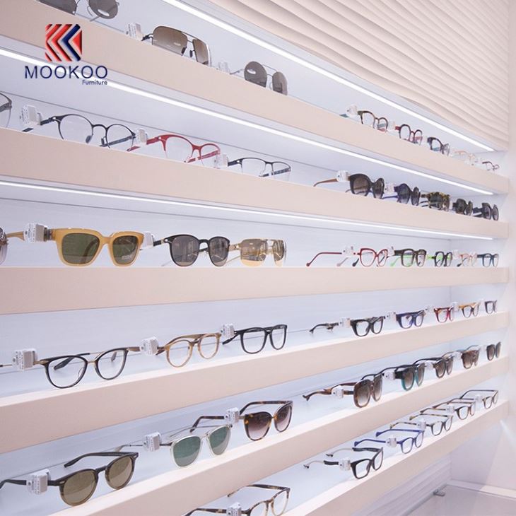 Showcase For Optical Store White Eyewear Cabinet Display