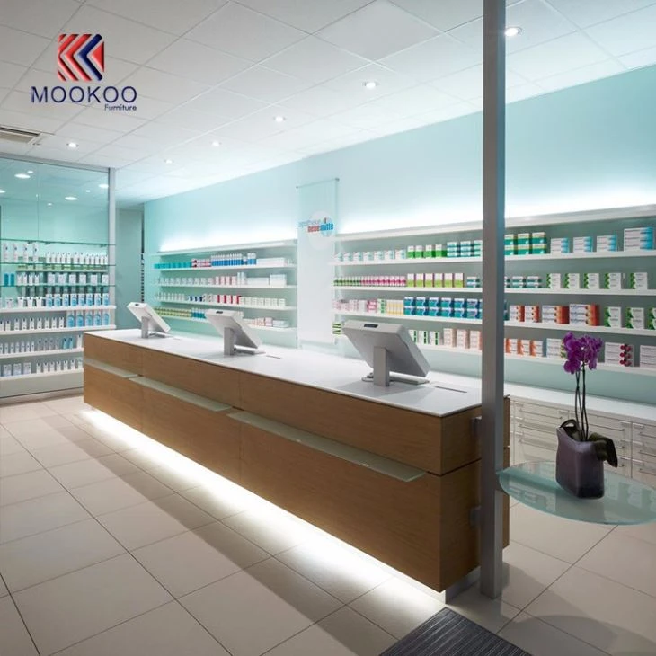 Drug Store Clear Glass Display Shelves