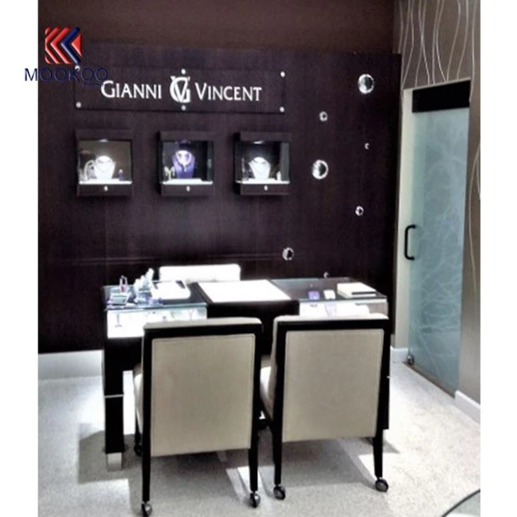 Glass Display Showcase Jewelry Metal Classic Style For Jewelry Shop