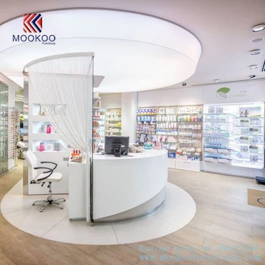Lekáreň shop displej nábytok s LED svetlom